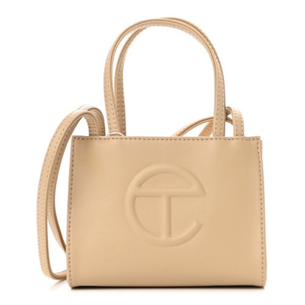 Telfar Vegan Leather Small Shopping Bag in Cream